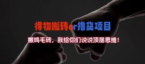 得物搬砖撸货项目?掰下数据，我给你们说说顶层思维【揭秘】-水滴知识网