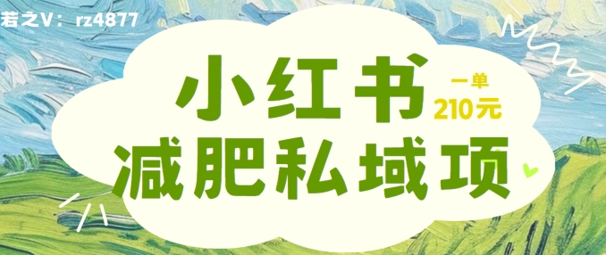 小红书减肥粉,私域变现项目,一单就达210元,小白也能轻松上手【揭秘】-水滴知识网