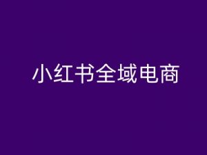 小红书全域电商,小红书电商教程-水滴知识网