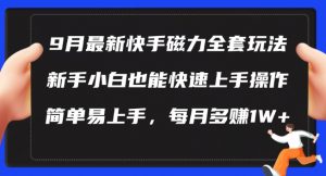 9月最新快手磁力玩法,新手小白也能操作,简单易上手,每月多赚1W+【揭秘】-水滴知识网