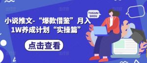 小说推文-“爆款借鉴”月入1W养成计划“实操篇”-水滴知识网