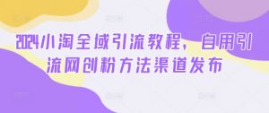 2024小淘全域引流教程,自用引流网创粉方法渠道发布-水滴知识网