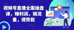 视频号直播全案操盘课,赚利润,搞流量,提势能-水滴知识网