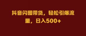 抖音闪图带货,轻松引爆流量,日入几张【揭秘】-水滴知识网