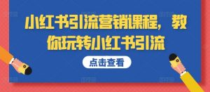小红书引流营销课程，教你玩转小红书引流-水滴知识网