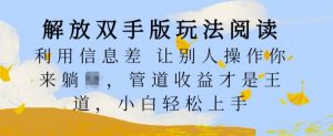 解放双手版玩法阅读，利用信息差让别人操作你来躺Z，管道收益才是王道，小白轻松上手【揭秘】-水滴知识网