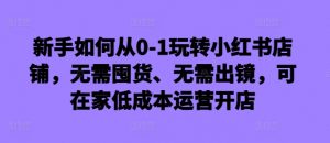 新手如何从0-1玩转小红书店铺,无需囤货、无需出镜,可在家低成本运营开店-水滴知识网