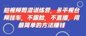 短视频‮剪混‬训练营，多平‮视台‬频挂车，不露脸，不直播，用最简单的方法赚钱-水滴知识网