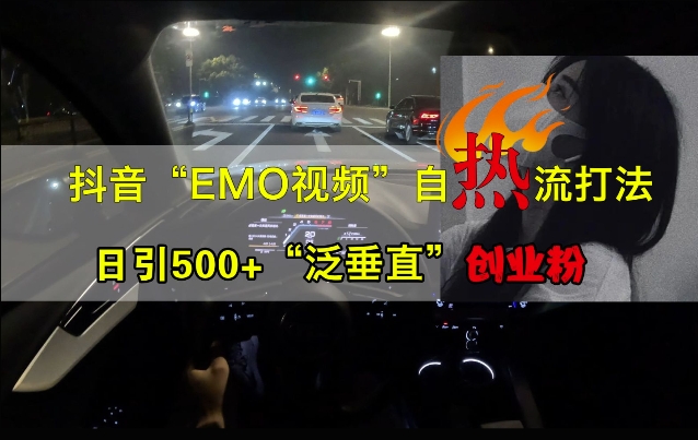 抖音EMO视频自热打法,日引500+“泛垂直”创业粉-水滴知识网