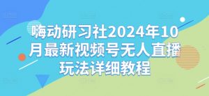 嗨动研习社2024年10月最新视频号无人直播玩法详细教程-水滴知识网