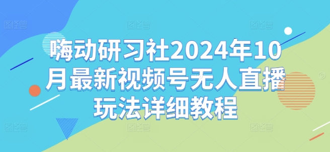 嗨动研习社2024年10月最新视频号无人直播玩法详细教程-水滴知识网