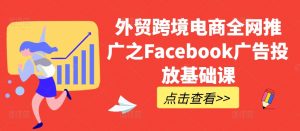 外贸跨境电商全网推广之Facebook广告投放基础课-水滴知识网