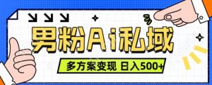 男粉项目,Ai图片转视频,多种方式变现,日入500+-水滴知识网