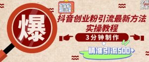 轻松制作创业类视频，一天被动加精准创业粉500+【揭秘】-水滴知识网