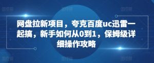 网盘拉新项目,夸克百度uc迅雷一起搞,新手如何从0到1,保姆级详细操作攻略-水滴知识网