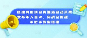 搭建网创项目资源站自动采集发布年入百W,实战全流程,手把手教你搭建【揭秘】-水滴知识网