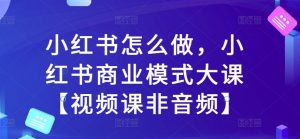 小红书怎么做,小红书商业模式大课【视频课非音频】-水滴知识网