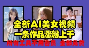 全新AI美女视频,一条作品涨粉上千,所有工具不用会员,全部免费-水滴知识网