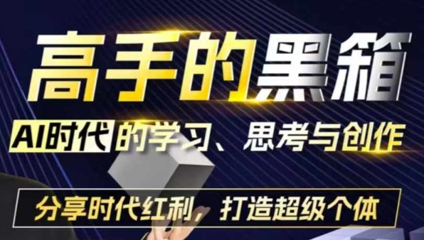高手的黑箱:AI时代学习、思考与创作-分红时代红利,打造超级个体-水滴知识网