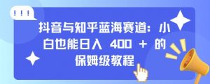 抖音与知乎蓝海赛道:小白也能日入 4张 的保姆级教程-水滴知识网
