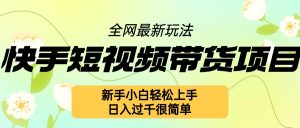 快手短视频带货项目最新玩法,新手小白轻松上手,日入几张很简单【揭秘】-水滴知识网
