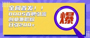 通过Boss直聘,每天轻松钓到200+多条创业大鱼的秘籍【揭秘】-水滴知识网