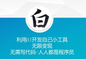 利用AI开发自己小工具 无限变现 无需写代码 人人都是程序员-水滴知识网