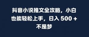 抖音小说推文全攻略，小白也能轻松上手，日入 5张+ 不是梦【揭秘】-水滴知识网