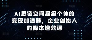 AI思链空间超级个体的变现加速器,企业创始人的降本增效课-水滴知识网