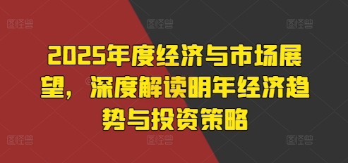 2025年度经济与市场展望,深度解读明年经济趋势与投资策略-水滴知识网