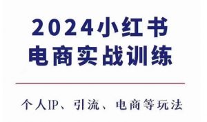 2024小红书电商3.0实战训练,包含个人IP、引流、电商等玩法-水滴知识网