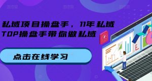 私域项目操盘手，11年私域TOP操盘手带你做私域-水滴知识网