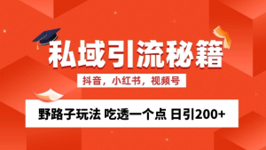 私域流量的精准化获客方法 野路子玩法 吃透一个点 日引200+ 【揭秘】-水滴知识网