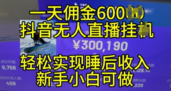2024年11月抖音无人直播带货挂JI，小白的梦想之路，全天24小时收益不间断实现真正管道收益【揭秘】-水滴知识网
