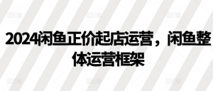 2024闲鱼正价起店运营，闲鱼整体运营框架-水滴知识网