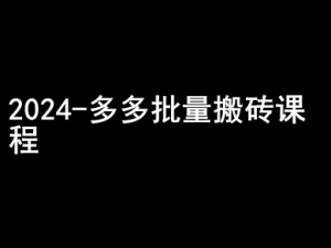 2024拼多多批量搬砖课程-闷声搞钱小圈子-水滴知识网