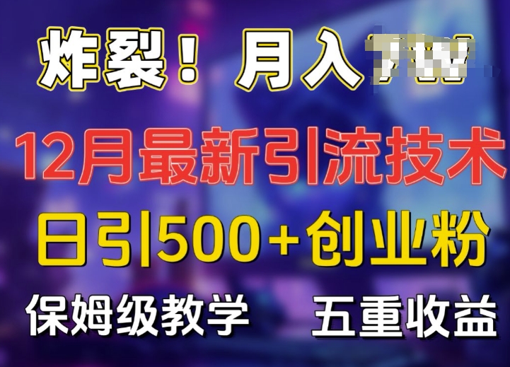 炸裂!揭秘12月最新日引流500+精准创业粉,多重收益保姆级教学-水滴知识网