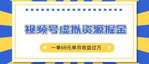 外面收费2980的项目，视频号虚拟资源掘金，一单69元单月收益过W【揭秘】-水滴知识网