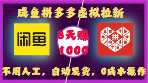 咸鱼拼多多虚拟拉新,不用人工,自动发货,0成本操作,8天收益1k-水滴知识网