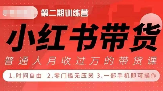 小Red书带货42天训练营 2.0版,宝妈+自由职+上班族+大学生,提高副业收入的大红利项目-水滴知识网