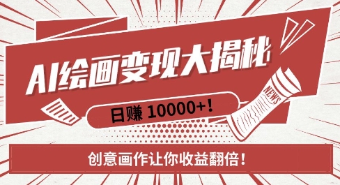 AI梦境绘画致富秘籍，复制粘贴，新手也能快速掌握，创意画作让你收益翻倍-水滴知识网