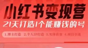 小红书博主课，21天从0到1打造1个能赚钱的红薯号，适用于新手小白-水滴知识网