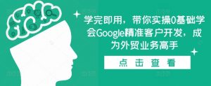 学完即用,带你实操0基础学会Google精准客户开发,成为外贸业务高手-水滴知识网