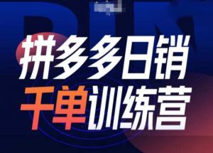拼多多日销千单训练营第31期-微付费带免费流玩法-水滴知识网