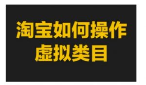 淘宝如何操作虚拟类目,淘宝虚拟类目玩法实操教程-水滴知识网