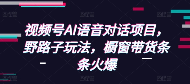 视频号AI语音对话项目,野路子玩法,橱窗带货条条火爆-水滴知识网