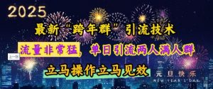 最新“跨年群”引流,流量非常猛,单日引流两人满人群,立马操作立马见效【揭秘】-水滴知识网