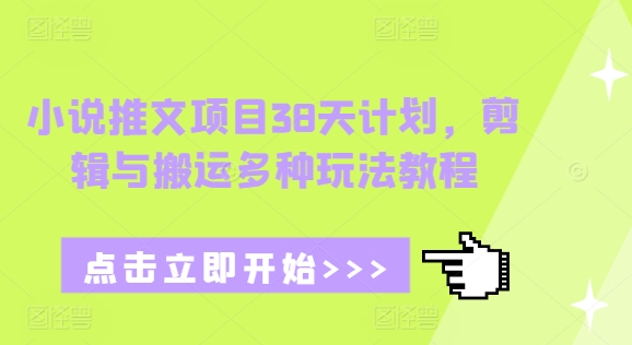 小说推文项目38天计划,剪辑与搬运多种玩法教程-水滴知识网