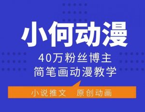小何动漫简笔画动漫教学,40万粉丝博主课程,可做伙伴计划、分成计划、接广告等-水滴知识网