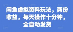 闲鱼虚拟资料玩法,两份收益,每天操作十分钟,全自动发货【揭秘】-水滴知识网